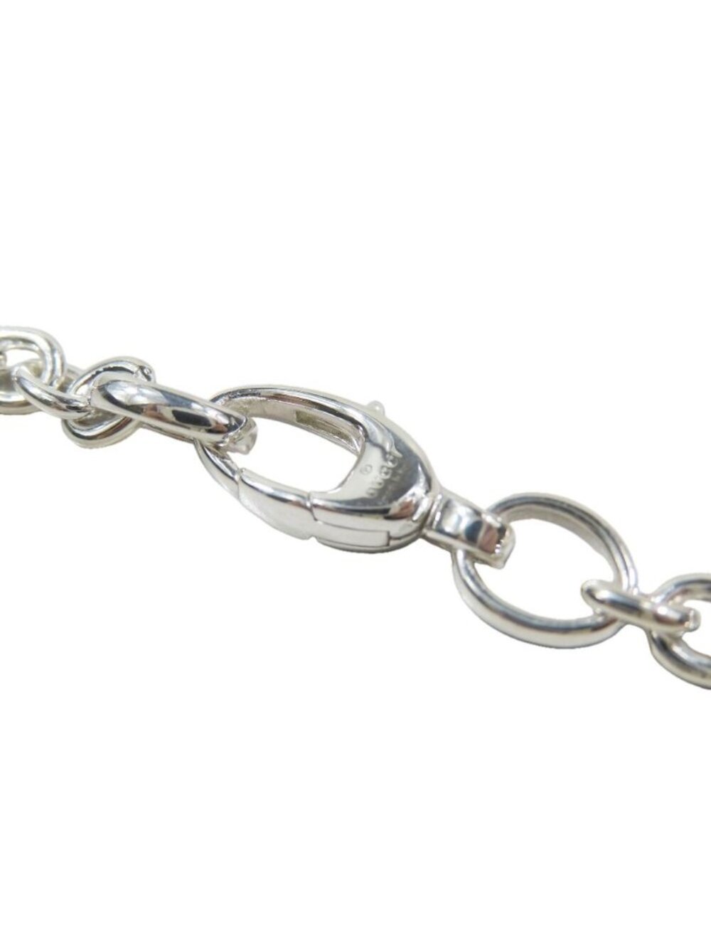 Gucci Polished Interlocking Logo Chain Necklace GG Pendant Silver - Picture 5 of 6